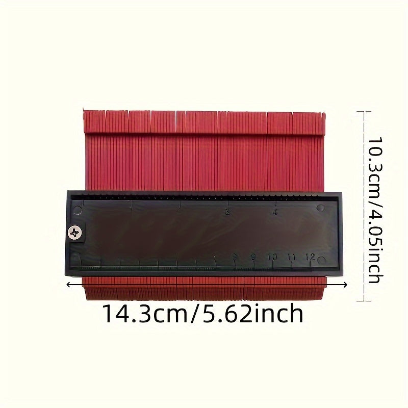 1pc Contour Gauge Profile Tool, Adjustable Precisely Copy Irregular Shape Duplicator, Outline Measuring Plastic Ruler For Corners, Wood Templates, Carpet, Tiles And Laminate, DIY Woodworking