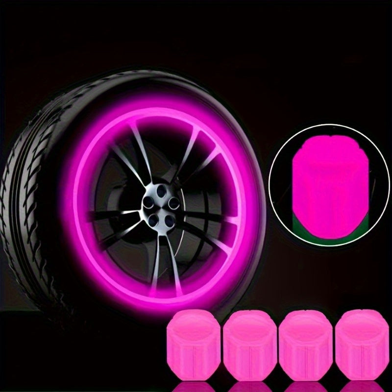 Bouchons de valve lumineux - 8 pièces, universels pour vélos, motos et voitures - Construction en plastique durable, étanche et anti-poussière, visibilité et sécurité accrues