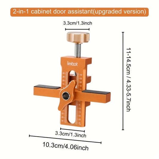 Adjustable Cabinet Door Installation Clamp - Portable, Rust-Resistant Aluminum Alloy Positioning Tool with Hole Punching Capability for Precise, Efficient Woodworking in Homes & Offices, Carpentry Hand Tool | Rustresistant Cl