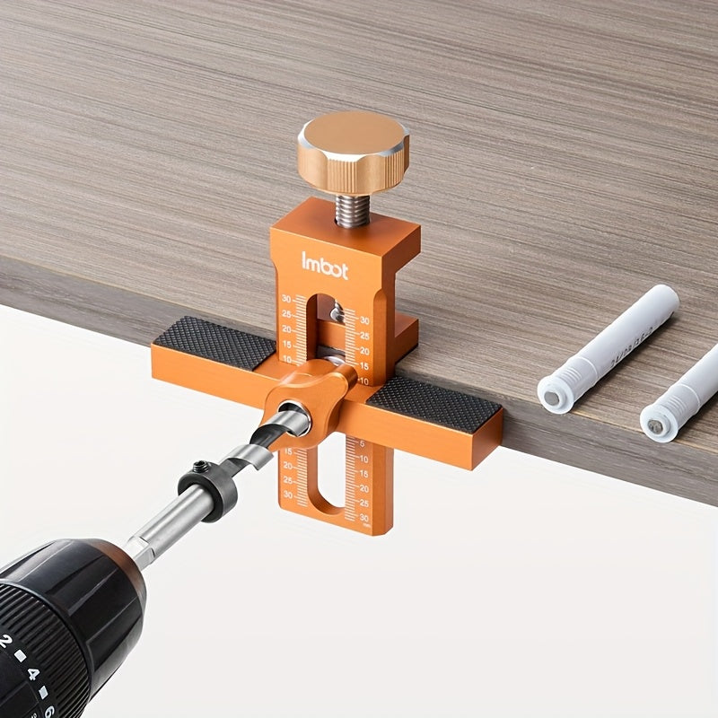 Adjustable Cabinet Door Installation Clamp - Portable, Rust-Resistant Aluminum Alloy Positioning Tool with Hole Punching Capability for Precise, Efficient Woodworking in Homes & Offices, Carpentry Hand Tool | Rustresistant Cl
