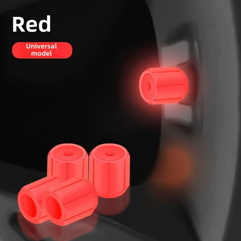 Luminous Tire Valve Stem Caps - 8pcs Universal Glow-in-the-Dark Wheel Valve Covers for Bikes Motorcycles Cars - Durable Dust-Proof Leak-Proof Plastic Construction with Enhanced Visibility and Safety