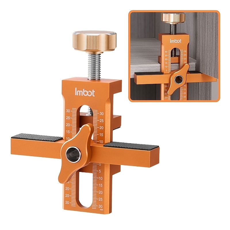 Adjustable Cabinet Door Installation Clamp - Portable, Rust-Resistant Aluminum Alloy Positioning Tool with Hole Punching Capability for Precise, Efficient Woodworking in Homes & Offices, Carpentry Hand Tool | Rustresistant Cl