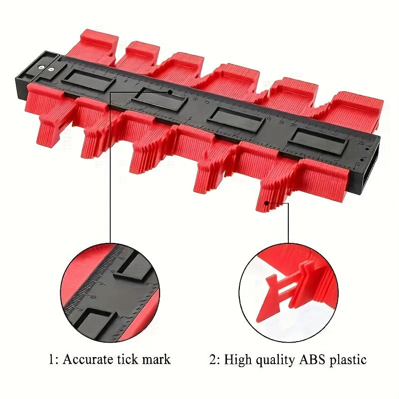 1pc Contour Gauge Profile Tool, Adjustable Precisely Copy Irregular Shape Duplicator, Outline Measuring Plastic Ruler For Corners, Wood Templates, Carpet, Tiles And Laminate, DIY Woodworking