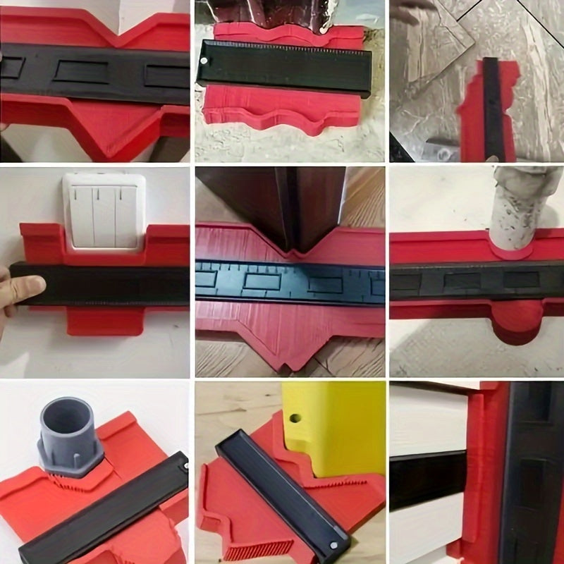 1pc Contour Gauge Profile Tool, Adjustable Precisely Copy Irregular Shape Duplicator, Outline Measuring Plastic Ruler For Corners, Wood Templates, Carpet, Tiles And Laminate, DIY Woodworking