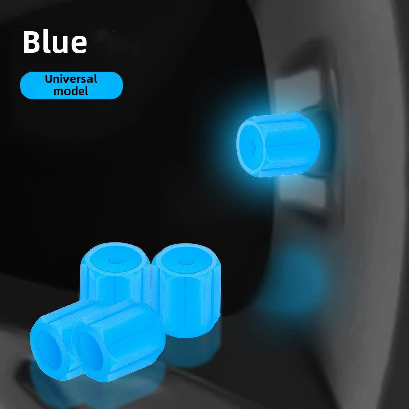 Luminous Tire Valve Stem Caps - 8pcs Universal Glow-in-the-Dark Wheel Valve Covers for Bikes Motorcycles Cars - Durable Dust-Proof Leak-Proof Plastic Construction with Enhanced Visibility and Safety